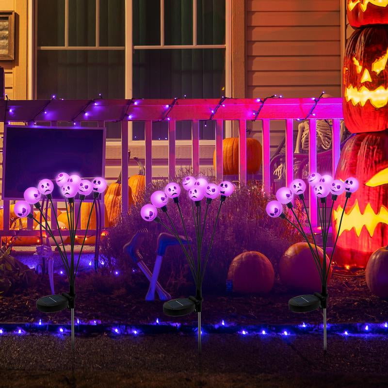 Halloween Decor 2025 Display Spooky Eyeball Solar Garden Lights, LED Firefly Pathway Stakes for Halloween Scary Outdoor Waterproof Solar Green Firefly Lights for Garden Yard Patio Pathway Lawn Halloween Party Items Decorations Ornaments Gift Fairy